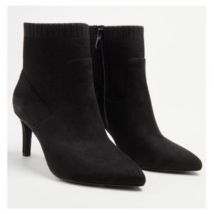 Torrid Stretch Heel Faux Suede Black Bootie